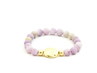 Perlenarmband purple/gold	