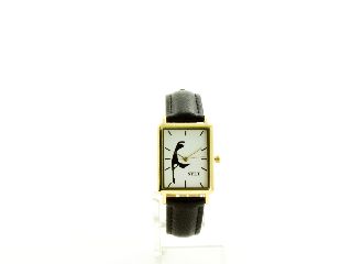 SYLT Uhr eckig schwarz/gold	