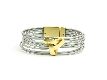 Lederarmband "Prisma" grau/gold