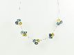 Collier "Pea" gelb/blau