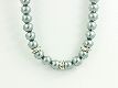 Perlenkette "Stones" grau
