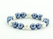 Perlenarmband "Big" blau