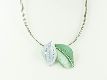 Collier "Blätter" blau