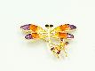 Brosche "Libelle" lila/braun