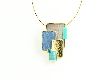 Collier "Cubo" gold/türkis