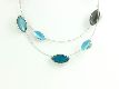 Collier "Blatt" blau