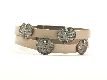 Lederarmband "Blatt" taupe/gun