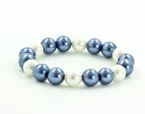 Perlenarmband Big blau